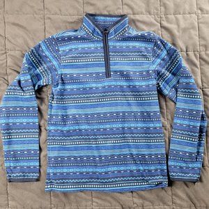 Oshkosh Boys 14 Blue Striped 1/4 Zip Sweater Long Sleeve Warm School Casual